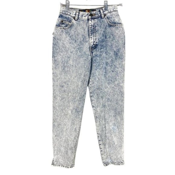 VTG Sasson Women's Blue Jeans Acid Wash Mom Zip Ankle High Waisted 80s Jr 5 - Picture 1 of 13